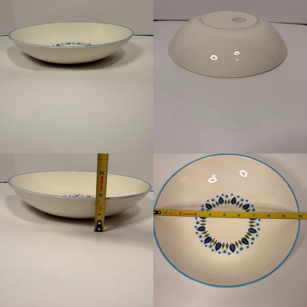 Marcrest Swiss Alpine 1950 Vintage MCM Retro USA Floral Pasta Serving Bowl 10" - Picture 4 of 7